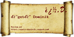 Égető Dominik névjegykártya
